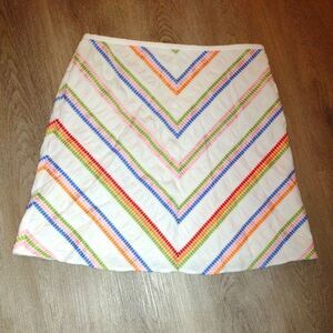 Talbots Skirt 16p polka dots colorful women white zipper